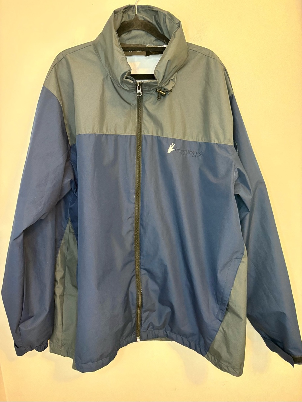 Frogg Toggs Rain Jacket XL Blue Gray Waterproof Hooded Packable
